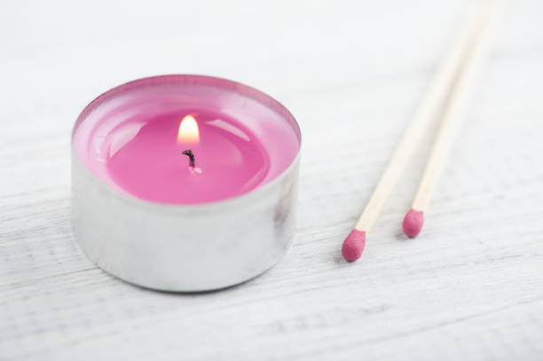 istock Pink aroma candle and matches 939288052