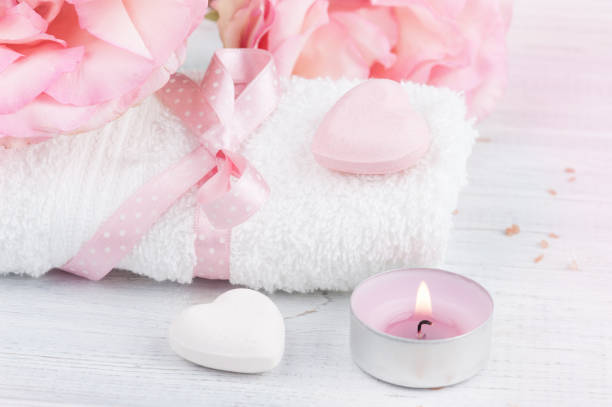 istock SPA organic products with roses, bath bombs 939290392