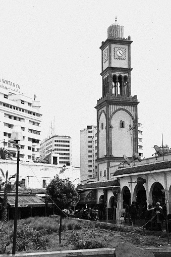 This picture shows the square in front of the entrance to the old Souq in Casablanca’s old city center, Morocco. As it was raining in heaps, there are not too many potential customers around.