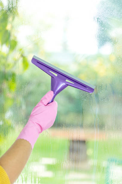 istock Hand cleaning window with vacuum cleaner 939310848