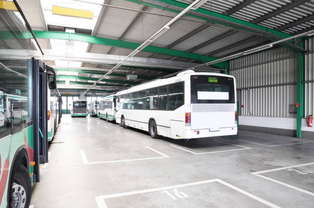 bus parking in a depot