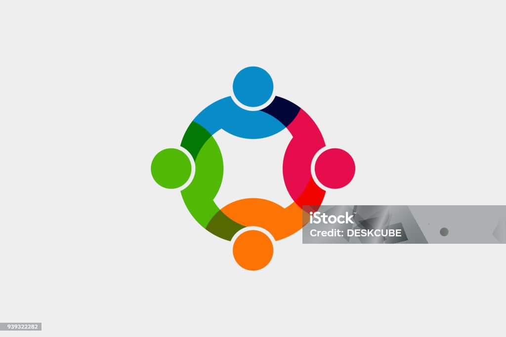 Icono de la red Social de trabajo en equipo. Vector ilustración gráfica - arte vectorial de Ícono libre de derechos