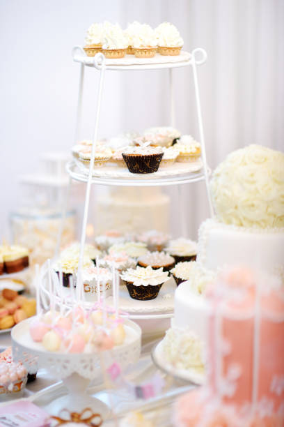 istock Beautiful desserts, sweets and candy table at wedding reception 939329064