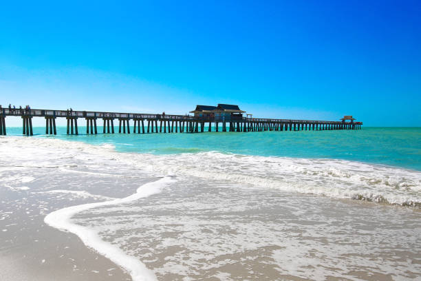 Beach Vacation Destination Naples Florida Naples Florida fishing pier naples beach stock pictures, royalty-free photos & images