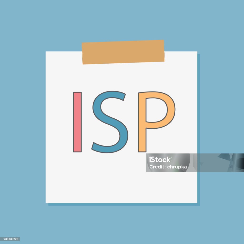 ISP (Internet Service Provider) written in notebook paper ISP (Internet Service Provider) written in notebook paper- vector illustration Banner - Sign stock vector