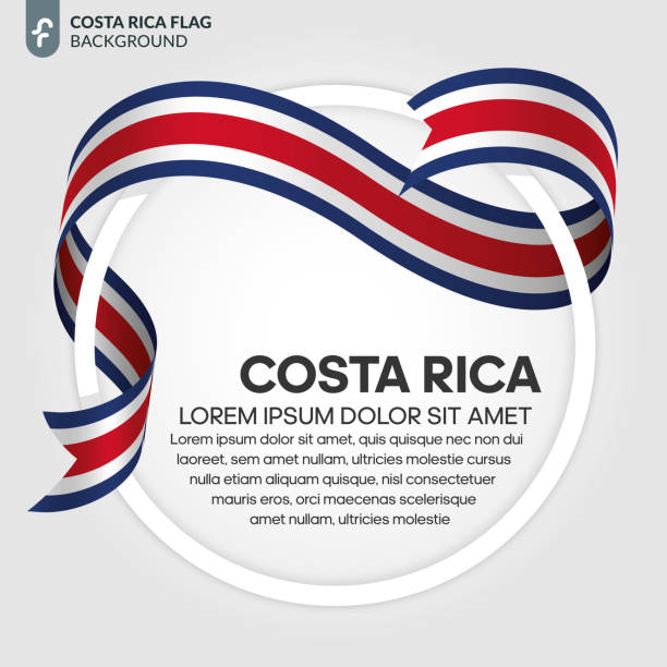 tła flagi kostaryki - flaga kostaryki stock illustrations