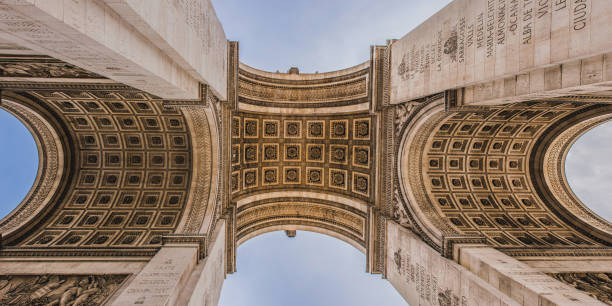 istock Panorama Arc de Triomphe Paris France, low view, high resolution 939345686