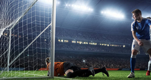 istock Soccer game moment  on professional stadium 939358358