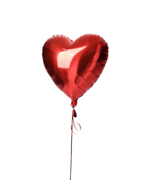 istock Single big  red heart balloon object for birthday isolated 939368266