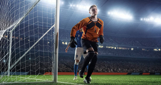 istock Soccer game moment  on professional stadium 939368762