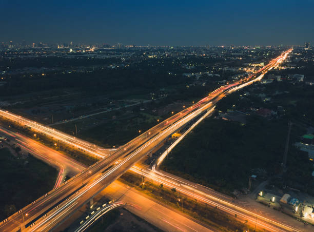 istock The streets around the city with evening light are high angle shots. 939395568