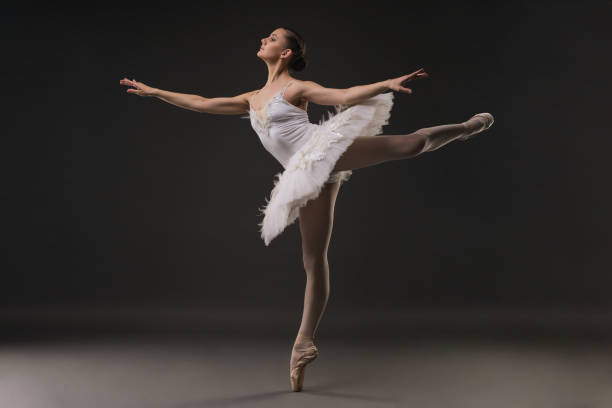 istock Beautiful ballerina dancing profile view 939410530