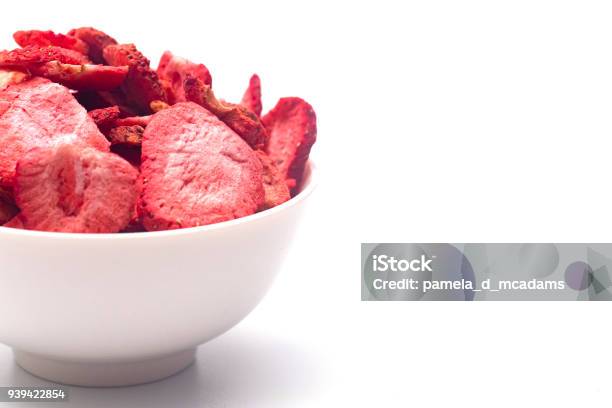 Freeze Dried Strawberries On A White Background Stock Photo - Download Image Now - Antioxidant, Berry, Blank