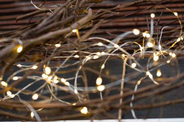 istock Cluster of micro LED string lights. Shallow depth of field, out of focus blurred. 939430032