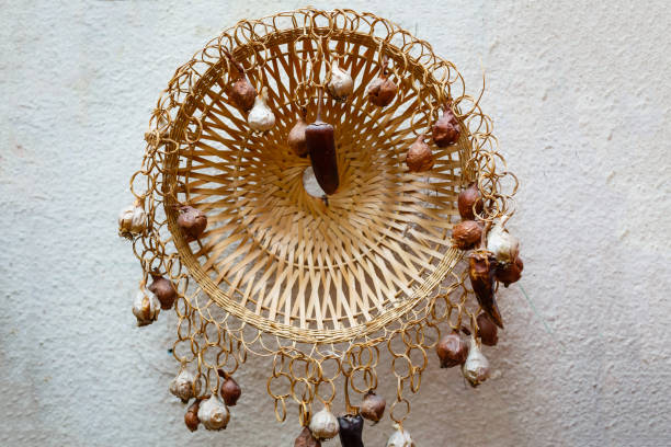 istock The pattern plaiting the decorative plate made of bamboo. 939447218