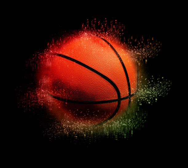 istock Powder sports ball effect isolated on black. 939447358
