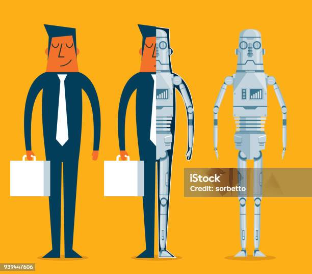 Evolution Of Robots Businessman Stock Illustration - Download Image Now - Robot, People, Occupation