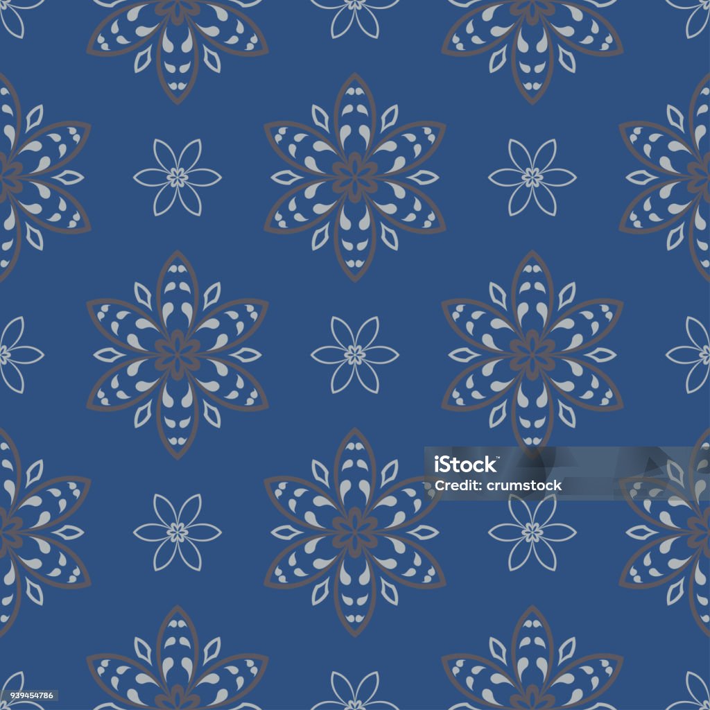 Blue Floral Seamless Background Design Pattern With Flower Elements blue-floral-seamless-background-design-pattern-with-flower-elements
