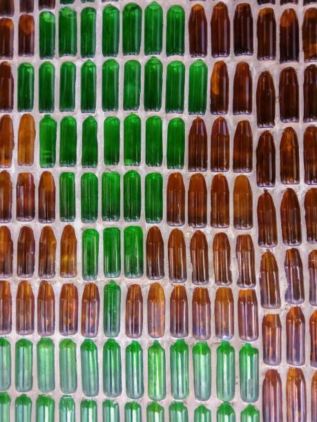 istock Wall made of colorful bottles. 939471416