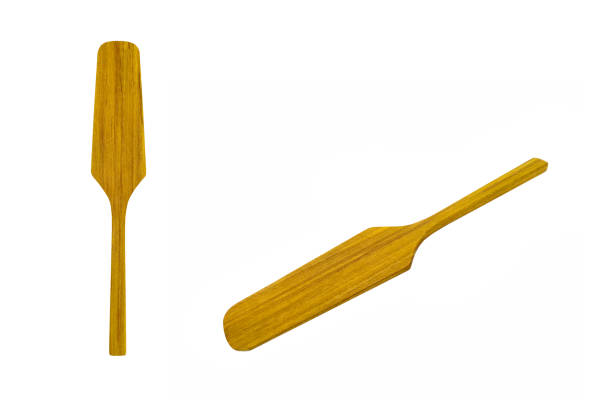 istock small wooden spatula top and side view, isolated 939471804