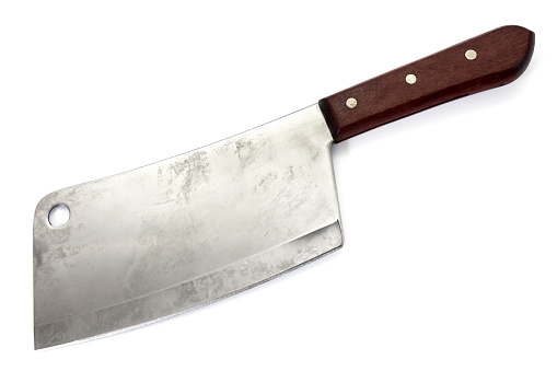 Cleaver knife isolated on white background.Chopper knife isolated