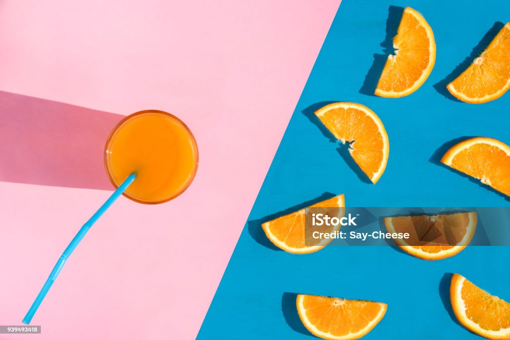 オレンジジュースのガラス - 夏のロイヤリティフリーストックフォト