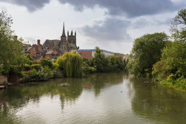worcester river and cathederal with swans
