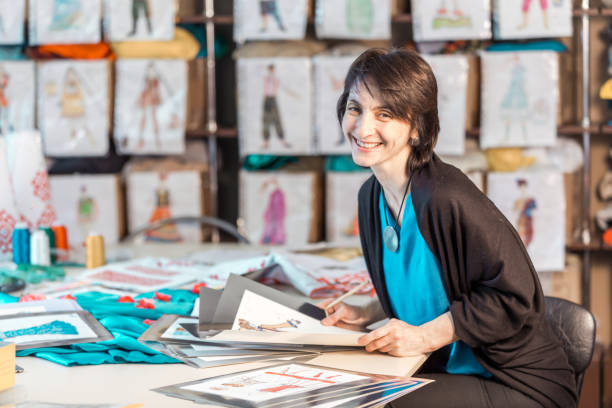 istock Cheerful fashion designer 939494532