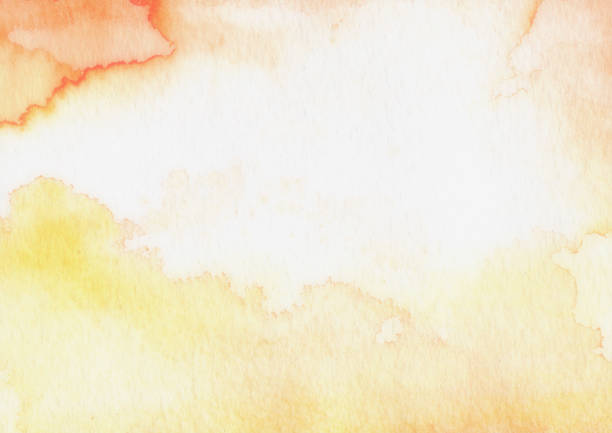 Watercolor Orange Yellow Beige Backgrounds Abstract - fotografia de stock