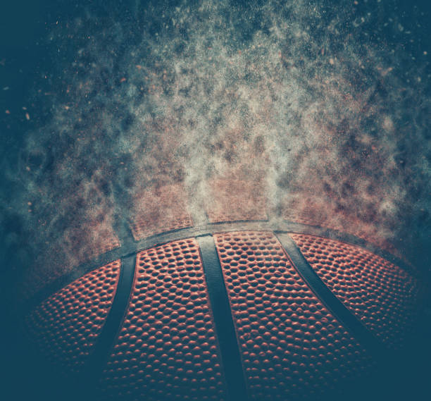 istock Abstract dark basketball background with copy space 939501670