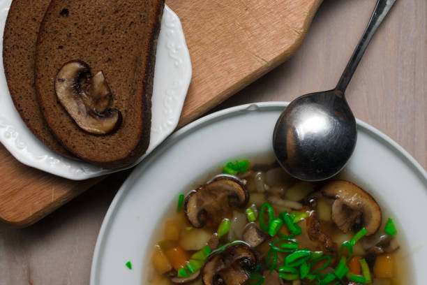 istock mushroom soup with fried mushrooms 939502602