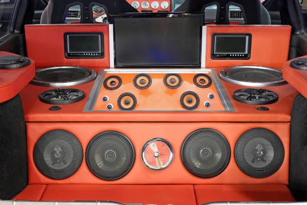 car powerful audio system custom - car stereo imagens e fotografias de stock