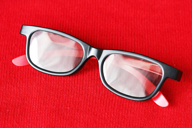 istock The black rim on the red material, 3D glasses 939514198