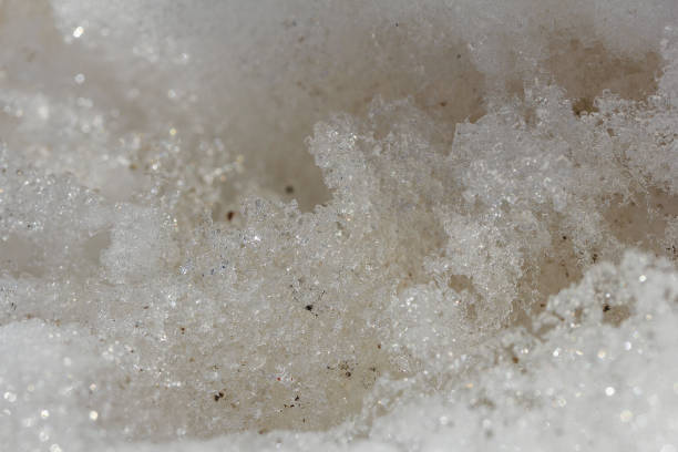 istock Texture of melting snow, ice crystals close-up. Abstract background 939543996