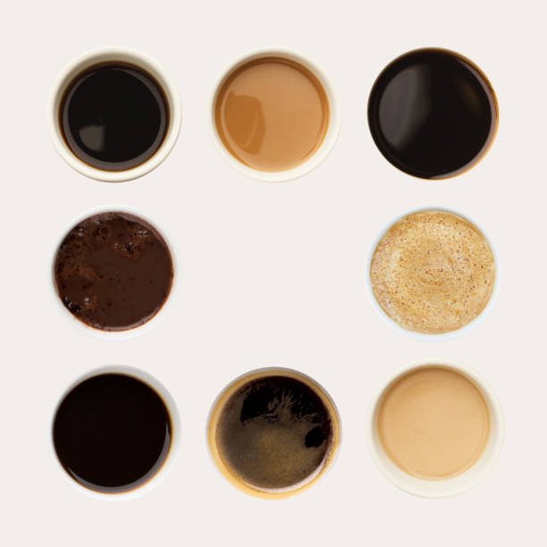 istock Collection of coffee cups tops isolated on white 939553700