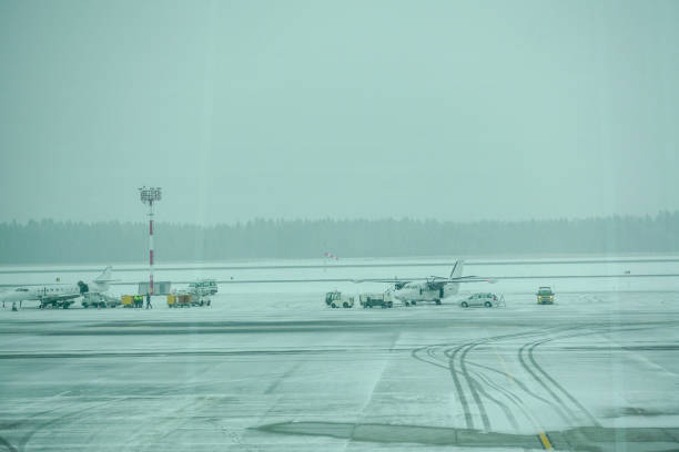 istock Airport terminal and snow in the winter 939554864