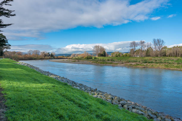 Banks of the Manawatu River in Palmerston North New Zealand Banks of the Manawatu River in Palmerston North New Zealand manawatu stock pictures, royalty-free photos & images