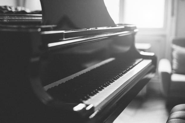 istock Black and white piano photo 939563552
