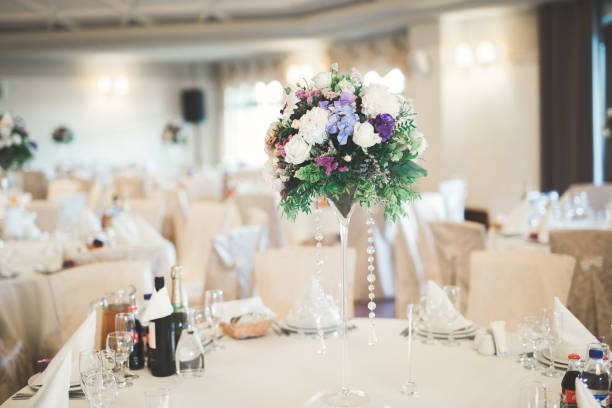 istock Interior of a restaurant prepared for wedding ceremony 939568084