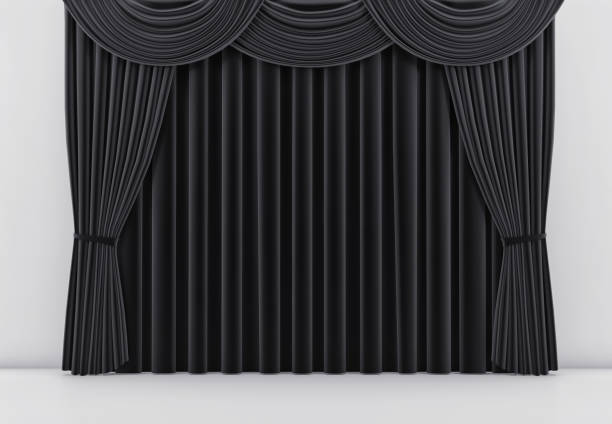 istock Theater stage with black curtain. 3 d render 939577566