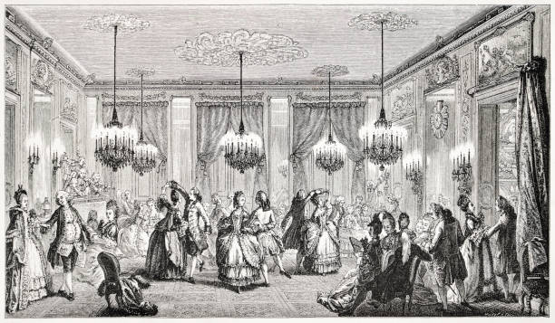 the fancy ball, 18th century france - 18th century style imagens e fotografias de stock