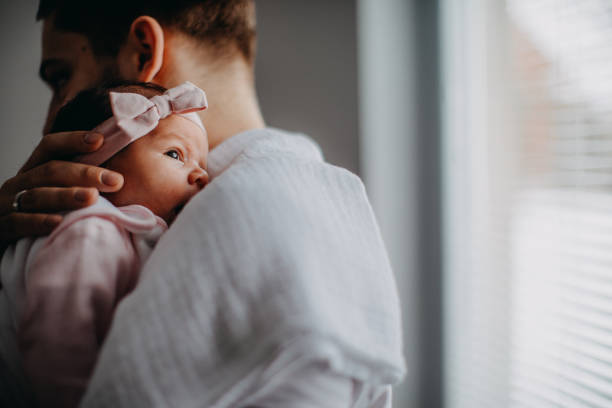 Newborn with Father Newborn with Father single father stock pictures, royalty-free photos & images
