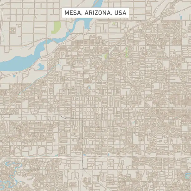 Vector illustration of Mesa Arizona US City Street Map