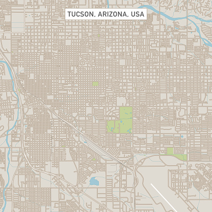 Vector Illustration of a City Street Map of Tucson, Arizona, USA. Scale 1:60,000.
All source data is in the public domain.
U.S. Geological Survey, US Topo
Used Layers:
USGS The National Map: National Hydrography Dataset (NHD)
USGS The National Map: National Transportation Dataset (NTD)