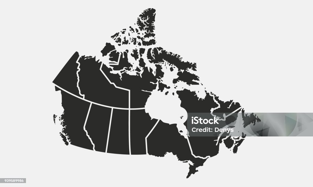 加拿大的地圖與省和疆土隔絕在白色背景。向量插圖 - 免版稅加拿大圖庫向量圖形