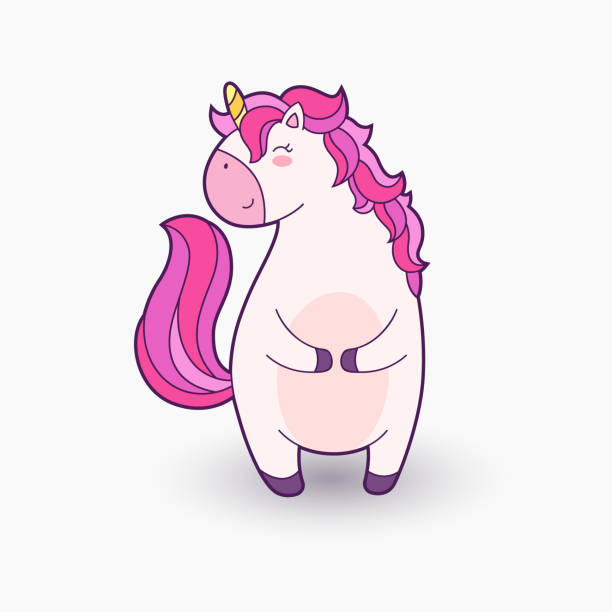 Cute Cartoon Magical Unicorn Vector Illustration Template For Printing  Background Texture Wallpaper Postcard Unicorn Girl Smiles Stock  Illustration - Download Image Now - iStock
