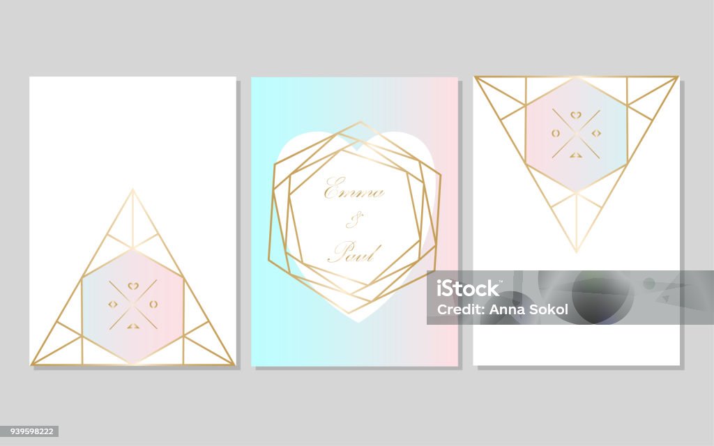 Geometric Card Set Chic Geometric Card Set Stock Illustration - Download Image Now ...