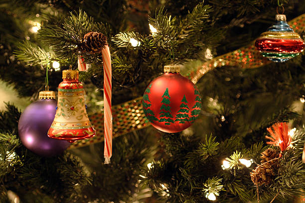 istock Christmas Tree Candy Cane and Ornaments Lights 93960170