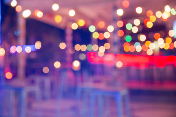 istock Blurred background: Restaurant with tables and chairs blur background. 939606242