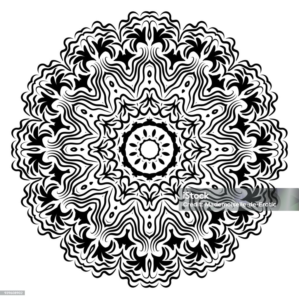 Therapy Pattern Vector Decorative Round Ornament Antistress Therapy Pattern Vector ...